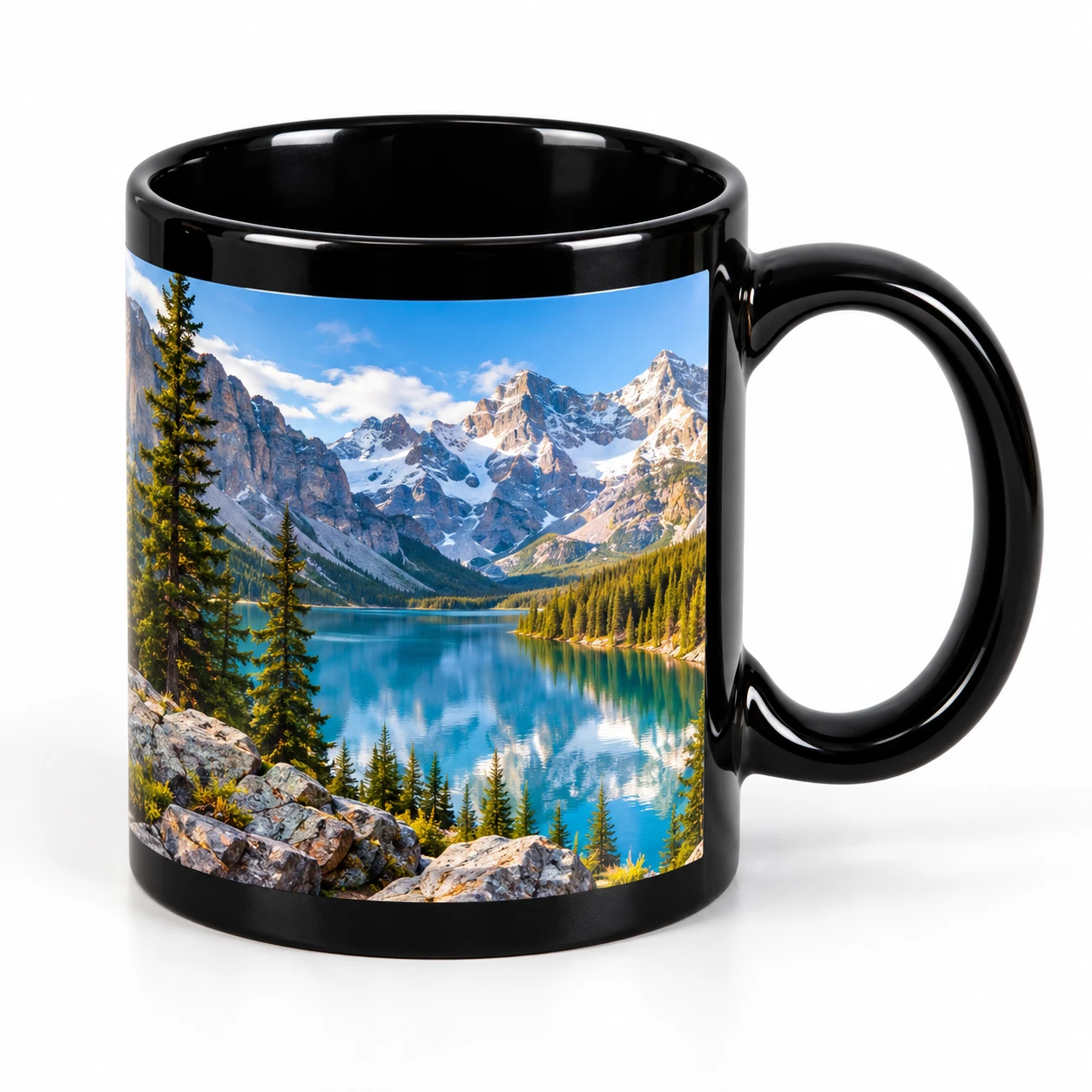 Custom Print Black Ceramic Mug - view 2
